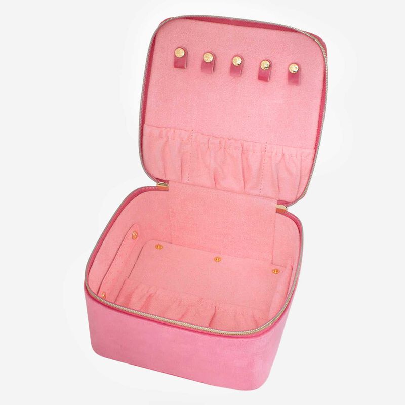 Tonic Luxe Velvet Large Jewellery Cube Coral image number 2